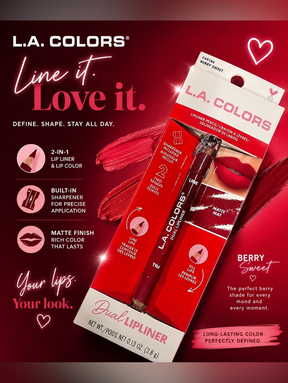 Lipliner Duel Pencil in Red